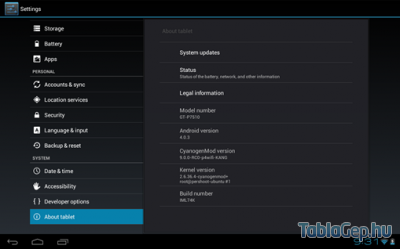 Samsung Galaxy Tab + Android 4.0 (Ice Cream Sandwich)